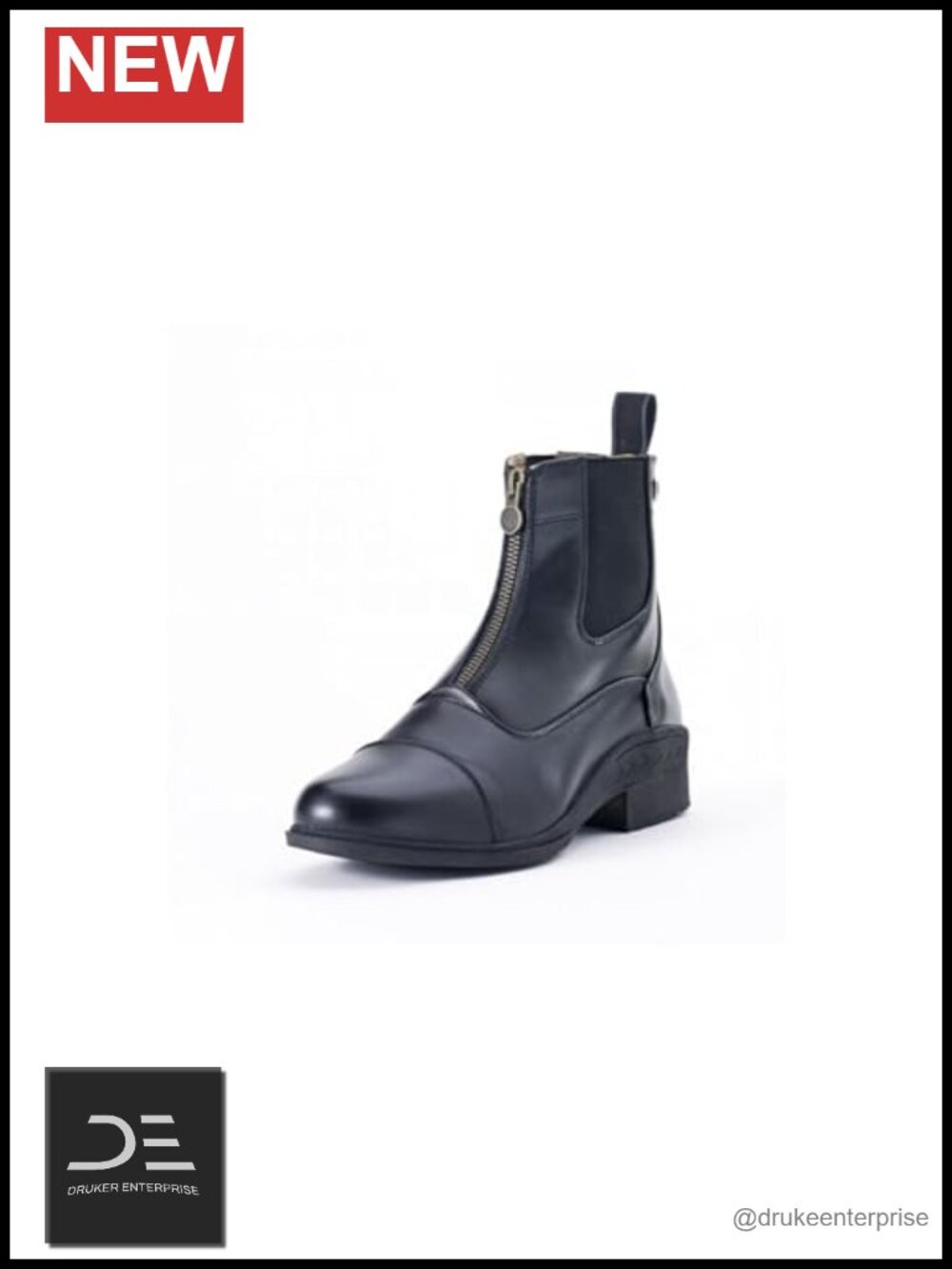 Women's Equestrian Paddock Boots, Ankle Height Zip Closure, Vegan Leather
